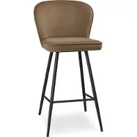 PAWS MÖBEL ALINE Tabouret, chaise de bar, assise en velours marron sur pieds noirs, chaise de salle à manger moderne, chaise de cuisine chaise de restaurant