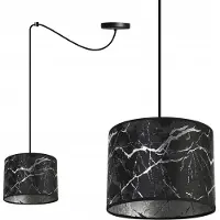 Light11 HOME Suspension Spider avec motif marbré argenté – Lampe suspendue moderne avec abat-jour, plafonnier pour salon et salle à manger
