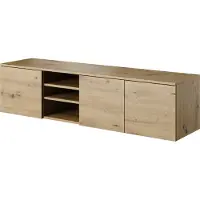PAWS MÖBEL Armoire RTV murale, 150x38x37, meuble TV, moderne mat, TV-Lowboard chêne ARTISAN