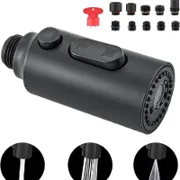 INF Aérateur de Robinet Pivotant pour Évier de Cuisine, Rallonge avec Modes de Pulvérisation Multiples Black