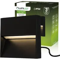 LUMILED Applique murale extérieure 5W Moderne 230V 4000 K blanc neutre Lampe murale extérieure Applique murale verre dur aluminium noir IP54 étanche Extérieur Extérieur Jardin Lampe de jardin