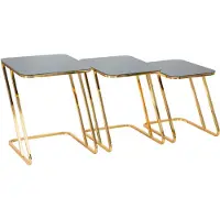 FURNLUX Table basse Simple Or 44cm (3 pièces) / Couleur principale : Or / Dimensions : 44 x 56 x 51 cm