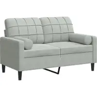 Syfax Canapé 2 places avec oreillers gris clair 120 cm velours