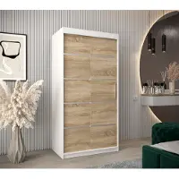 Minio Armoire 100 cm VERONA 1 blanc mat / Sonoma