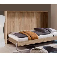 Wimex Lit escamotable multifonctionnel Juist 120 x 200 cm, chêne brut, style moderne