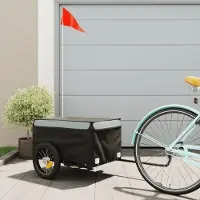 Prolenta Maison Exclusive - Remorque pour vélo, noire et grise, capacité de 30 kg, en fer