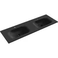 Mexen Vela lavabo double, encastré dans le plan de travail 141 x 46,5 cm, noir mat - 25231471D