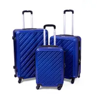 HEYO Set de 3 valises de voyage HWP01 bleu marine - léger et robuste