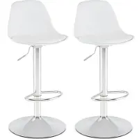 Northix Tabourets de bar pivotants à 360° en simili cuir blanc, réglables