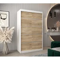 Minio Armoire 120 cm VERONA 1 blanc / Sonoma