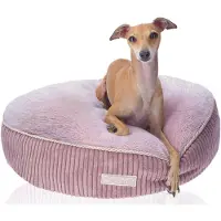 DOTTY Lit douillet en peluche Lit pour chien Lit pour chat - doux coussin rond en peluche pour chiens et chats de petite et moyenne taille Couchage taille M 60 cm