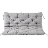 Markenlos Coussin ouaté avec dossier pour banc de jardin - confortable et élégant - 1 pièce - gris - 150 x 98 x 8 cm