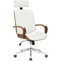 BellaFurn Chaise de bureau ergonomique - Siège - Confort réglable, convient pour le bureau et la maison | Couleur : Noyer/Blanc