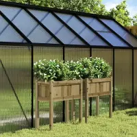 Prolenta Maison Exclusive - Deux jardinières avec pieds, en bois de pin traité