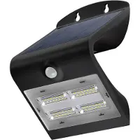 Goobay 45807 Applique murale solaire à LED avec détecteur de mouvement, 3,2 W, noir - Solution d'éclairage pour les entrées de maison, les abris de voiture et les escaliers