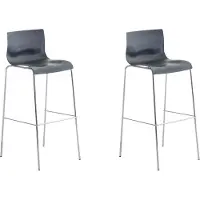 BellaFurn set de 2 tabourets de bar - Tabouret de bar - Confort ergonomique pour une position assise prolongée | Couleur : Gris | Couleur de base : Chrome