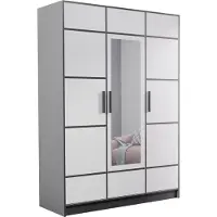 KIER FURNITURE Armoire trois portes Roj3D - 156,4x205x39 cm blanc