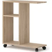 Homlando Table basse Organizer TRASCO 1 sur roulettes 60 cm Table d'ordinateur portable Table de chevet Console Table de salon Étagère Chêne Sonoma