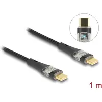 DeLOCK USB 2.0 Typ-C St. zu St. transparent PD 3.0 100 W 1 m