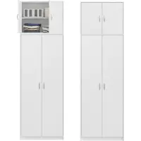BDW , Armoire avec 5 étagères, Tom, blanc, 235x75x35cm