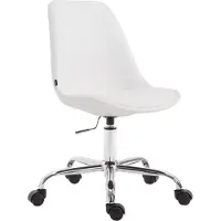 BellaFurn Chaise de bureau en similicuir - chaise de bureau - hauteur réglable et design ergonomique. Couleur : blanc