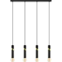 Stars of Light Luminaire suspendu élégant à 4 lumières Cedral noir avec de l'or