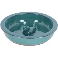 Esschert Design | Baignoire pour oiseaux - Abreuvoir - bleu - en terre cuite - Bassin pour oiseaux - Pratique - Décoratif