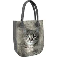 Arco Sac en feutre City avec Cat-Filon – Sac à main pour femme en feutre écologique, avec fermeture à glissière, format A4, capacité de charge jusqu'à 10 kg, 42 x 35 cm