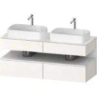 Duravit Collection One Meuble sous-vasque sur console, 2 tiroirs, 2 découpes, 1400x550x600mm, niche blanc mat, QA4767018840000