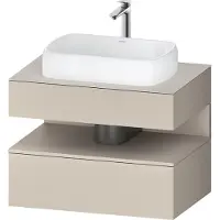 Duravit Collection One Meuble sous-vasque sur console, 1 tiroir, découpe au centre, 800x550x600mm, niche taupe mat, QA4730091830010