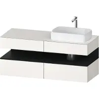 Duravit Collection One Meuble sous-vasque sur console, 2 tiroirs, découpe à droite, 1400x550x600mm, crédence en chêne noir, QA4766016840010