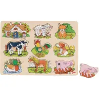 Goki Puzzle Animaux de la ferme - - Moins de 100 pièces - Bébé - A partir de 12 mois