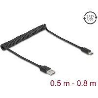 DeLOCK 90133 Spiralkabel EASY-USB 2.0 Typ-A Stecker zu USB Type-C