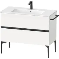Duravit Sivida Meuble sous-lavabo, 2 tiroirs, poignée encastrée noir diamant mat, 1010x477x591mm, pour ME by Starck, SV46450BD180000