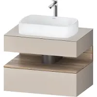 Duravit Collection One Meuble sous-vasque sur console, 1 tiroir, découpe au centre, 800x550x600mm, niche chêne mamelonné, QA4730055910010