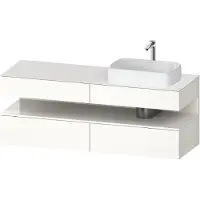 Duravit Collection One Meuble sous-vasque sur console, 2 tiroirs, découpe à droite, 1600x550x600mm, niche blanc ultra-brillant, QA4778022220010