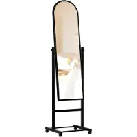 BellaFurn Miroir sur pied - miroir sur pied - pivotant à 360°, design facile à toucher | Couleur : noir