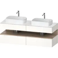 Duravit Collection One Meuble sous-vasque sur console, 2 tiroirs, 2 découpes, 1600x550x600mm, niche en chêne mamelonné, QA4779055220000