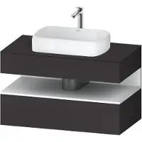Duravit Collection One Meuble sous-vasque sur console, 1 tiroir, 1 tiroir, découpe au centre, 1000x550x600mm, niche blanc mat, QA4731018800010