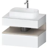 Duravit Collection One Meuble sous-vasque sur console, 1 tiroir, découpe au centre, 800x550x600mm, niche taupe mat, QA4730091180000