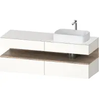 Duravit Collection One Meuble sous-vasque sur console, 2 tiroirs, découpe à droite, 1600x550x600mm, niche en chêne mamelonné, QA4778055220000