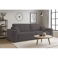 VENASI Canapé-lit modèle Hugo, tissu corduroy gris foncé