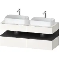Duravit Collection One Meuble sous-vasque sur console, 2 tiroirs, 2 découpes, 1400x550x600mm, niche graphite mat, QA4767049840000