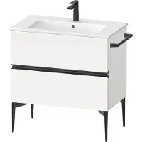 Duravit Sivida Meuble sous-lavabo, 2 tiroirs, poignée encastrée noir diamant mat, 810x477x591mm, pour ME by Starck, SV46440BD180000