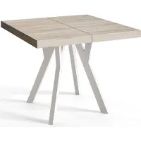 Alpi Möbel AlpiMeble Table a Manger Extensible - Table Carrée Extensible - Table de Salle à Manger Moderne - Plateau Stratifié 36 mm - Pieds en Hêtre - Mesures de 120 cm à 220 cm - Sonoma - Collection Rico
