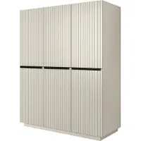 Bogart Armoire Nicole Sockel, à motifs rainurés, 150x207x62 cm, chambre à coucher, couleur cachemire/noir