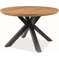 Feldmann-Wohnen Table de salle à manger ronde Ritmo 120 x 120 x 75 cm, chêne noir