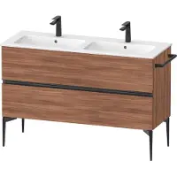 Duravit Sivida Meuble sous-lavabo, 2 tiroirs, poignée noire diamantée mate, 1280x477x591mm, pour ME by Starck, SV46470BD790000
