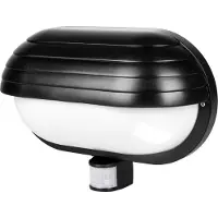 Lyora Applique murale d'extérieur avec détecteur de mouvement E27 noir IP44 - Applique murale résistante aux intempéries avec capteur PIR, réglable
