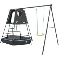 Tp Toys Aire de jeux métal EXPLORER TOUR - tapis explorer - balançoire - piscine à balles -kit d'ancrage h201 cm